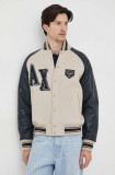 Armani Exchange jacheta bomber din amestec de lana de tranzitie