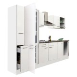 Mobilă Bucătărie Modulară Leziter Yorki 300 cm Alb Bloc Bucatarie cu Frigider Integrat