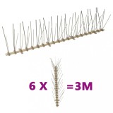 VidaXL Set bandă cu țepi antipăsări cu 5 r&acirc;nduri, 6 buc., plastic, 3 m
