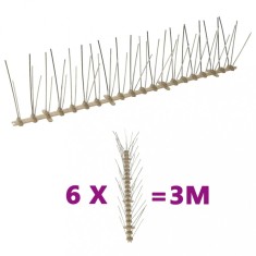 vidaXL Set bandă cu țepi antipăsări cu 5 r&acirc;nduri, 6 buc., plastic, 3 m