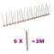 vidaXL Set bandă cu țepi antipăsări cu 5 r&acirc;nduri, 6 buc., plastic, 3 m 149128