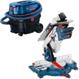 Bosch GTM 12 JL + GAS 12-25 PL - Fierastrau circular stationar 1800 W 305x30 mm + Aspirator umed-uscat 1250 W 200 mbar 25 l priza scule electrice