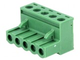 Regletă de conexiuni deconectabilă 5mm cu 5 mufe dreptunghiulare