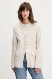 Abercrombie &amp; Fitch sacou de in culoarea bej, un singur rand de nasturi, uni, KI144-5076