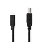 Cablu imprimanta Nedis CCGB60650BK20 USB-C 2.0 tata - USB-B 2.0 tata cupru 2m negru