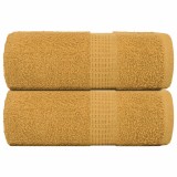 vidaXL Prosoape de baie 2 buc. FROGN aurii 30x30 cm 100% bumbac