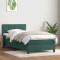 vidaXL Pat box spring cu saltea, verde &icirc;nchis, 80x220 cm, catifea 3316236