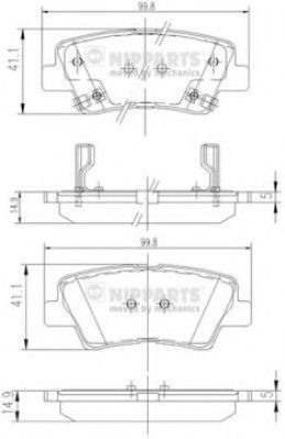 Set placute frana,frana disc KIA SOUL II (PS) (2014 - 2016) NIPPARTS N3610311 foto