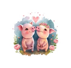 Sticker decorativ Porcusori, Multicolor, 52 cm, 5914ST foto