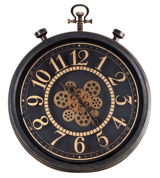 Ceas de Perete Elegant cu Mecanism Quartz &ndash; Stil Vintage, Maro, 84x58 cm WZ1598