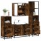 vidaXL Set de mobilier de baie 4 piese Lemn prelucrat de stejar afumat 3301282