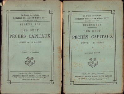 HST C4118N Les sept p&amp;eacute;ch&amp;eacute;s capitaux L&amp;#039;envie La col&amp;eacute;re par Eugen Sue 1885 v I+II foto