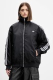 adidas Originals geaca bomber Firebird culoarea negru, de iarna, JX2991