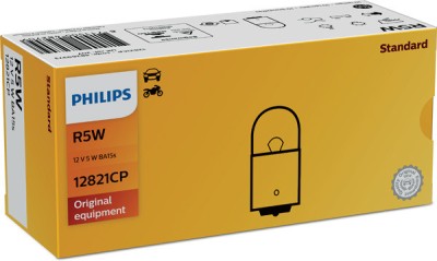 BEC AUXILIAR R5W BA15s 12V SET 10 buc PHILIPS 78138 foto