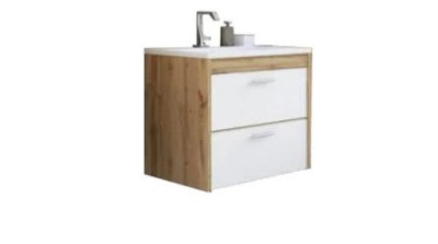 SET MOBILIER BAIE IBZ MASCA SI LAVOAR , ALB/BEJ, 60 CM foto