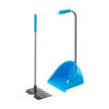 Lopata Mistboy Mini Kerbl cu grebla multifunctionala, albastru, 60 cm, pentru colectare balegar, usi/tarcuri, usoara