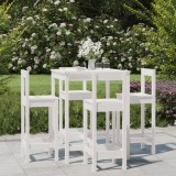 Set mobilier de bar pentru gradina, 5 piese,alb, lemn masiv pin GartenMobel Dekor, vidaXL