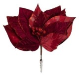 Flori Decorative de Crăciun cu Clips și Catifelat Roz Glitter, CMCLASS