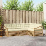 vidaXL Set de canapele de exterior 4 pcs Alb și crem 3390420
