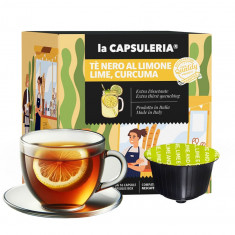 Ceai Negru cu lamaie, lime si curcuma, 96 capsule compatibile Nescafe Dolce Gusto, La Capsuleria