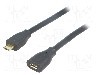 Cablu port micro USB B, USB B micro mufa, USB 2.0, lungime 0.5m, negru, LOGILINK - CU0120