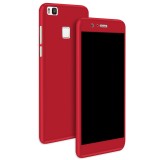 Husa 360 Full Cover Huawei P9 Lite, Plastic, Protectie Fata+Spate, Rosie, Rezistenta la Socuri si Zgarieturi