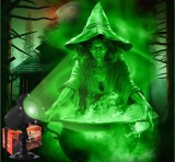 Proiector Halloween LED vrăjitoare verde, waterproof, indoor/outdoor &ndash; nou