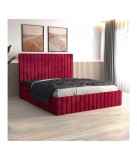 Pat Tapitat Luca Rosu+ Saltea Lux Ortopedica 160x200cm