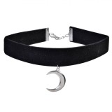 Accesoriu de Deghizare Gothic Chocker cu Luna Suspendabilă, Negru