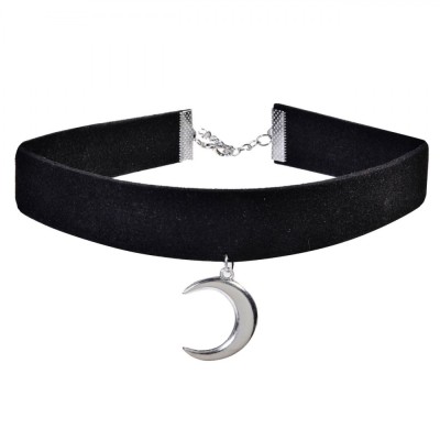 Accesoriu de Deghizare Gothic Chocker cu Luna Suspendabilă, Negru foto
