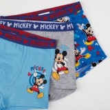 Set Boxeri Mickey Mouse pentru Copii - Set de 3, Culori Blue și Gri, CMCLASS