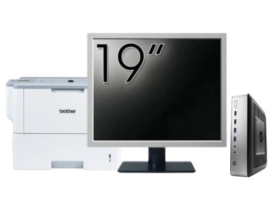 Pachet PC Second Hand HP T730 Thin Client, AMD RX-427BB 2.70-3.60GHz, 8GB DDR3, 32GB SSD Flash + Monitor 19&amp;amp;quot; &amp;amp; Imprimanta Brother HL-L6300DW NewT foto