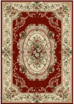 Covor Model Lotos, 1557-210, Marime, 60 x 110, cm, Rosu, Crem, Inaltime Fir, 8, mm, Antialergic, Polipropilena, Living, Dormitor, Sufragerie, Birou foto