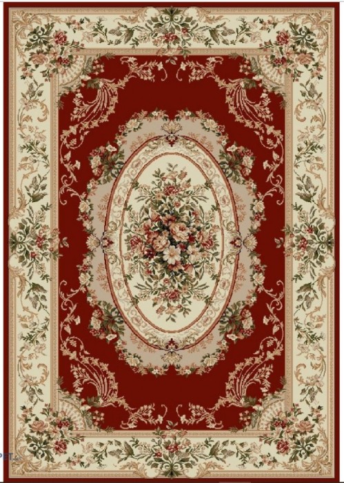 Covor Model Lotos, 1557-210, Marime, 60 x 110, cm, Rosu, Crem, Inaltime Fir, 8, mm, Antialergic, Polipropilena, Living, Dormitor, Sufragerie, Birou