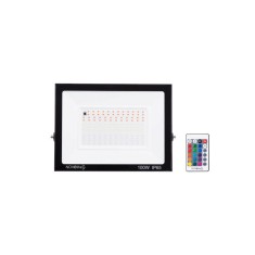 Proiector SMD slim LED 100W RGB cu telecomanda, Novelite