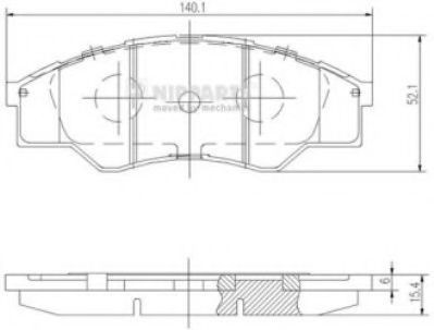 Set placute frana,frana disc TOYOTA HILUX III pick-up (KUN, TGN, LAN, GGN) (2004 - 2016) NIPPARTS N3602137