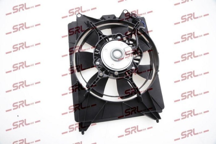 Ventilator radiator Honda Civic 11-17, Hr-V (Ru) 15-, motor: 1.5, 1.8, 2.4, 280 mm; 2 pini, SRLine, 19030-RSJ-E01; 38611-R1A-A01