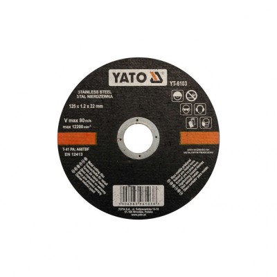 Disc debitat otel inoxidabil 125 x 1.2 x 22 mm Yato YT-6103 foto