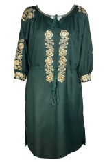 Rochie dama casual R262, Dacali, verde/bej marimea 3XL