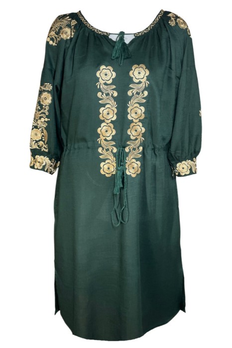 Rochie dama casual R262, Dacali, verde/bej marimea L