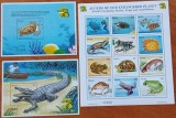 PALAU-''FAUNA MARINA-IN-PERICOL''-BLOC de 12VAL+2Colite.-MNH-NESTAMPIL.-VEZI SCAN