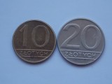 LOT 2 MONEDE DIFERITE POLONIA-10,20 ZLOTY 1989