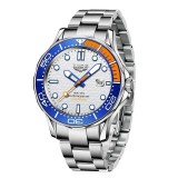 Ceas barbatesc Lige Argintiu Quartz Otel Data Negru Analog Fashion Indici luminosi