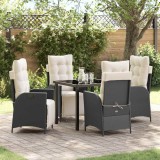 Cumpara ieftin Set de dining pentru grădină , 5 piese, din rattan poli negru.