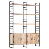 VidaXL Bibliotecă cu 4 rafturi, 124 x 30 x 180 cm, lemn masiv de mango