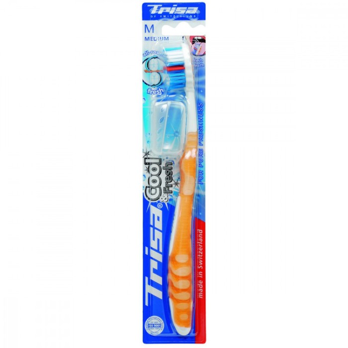 Periuta de dinti manuala Trisa CoolFresh Medium 612456, cu capac protectie - NOU