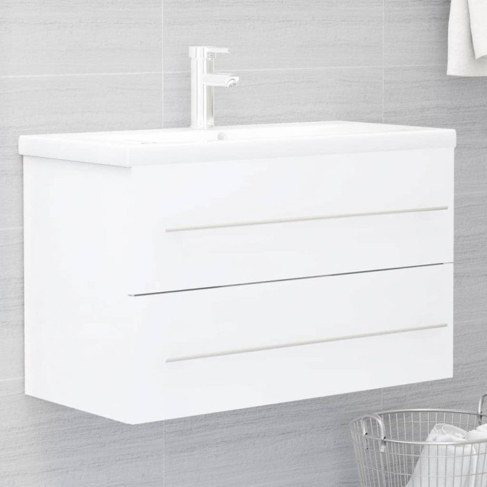 vidaXL Dulap de chiuvetă, alb, 80x38,5x48 cm, PAL 804701