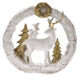 Cumpara ieftin Figurina Deer din rasina White Golden 20 cm x 20 cm, Iliadis Alexandros