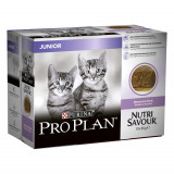 PURINA PROPLAN JUNIOR NUTRISAVOUR, Terina cu Curcan, 10 x 85 g