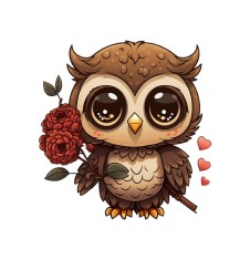 Sticker decorativ Bufnita, Maro, 57 cm, 3659ST foto